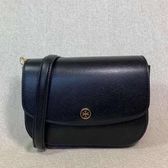 Tory Burch Robinson Black Leather Convertible Shoulder Bag
